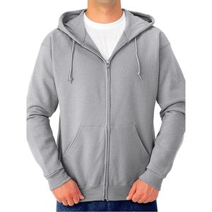 Mens Cotton Blend Full <b>Zip</b> <b>Hooded</b> Sweatshirt Brushed Fleece Athletic Gym Wear Jacket With Kangaroo Pocket Comfort Fit Hoodies - Product Image 4