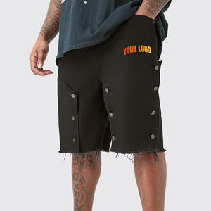 Shorts noirs pour hommes 2026 en gros avec braguette boutonnée et logo frontal, style décontracté, taille mi-haute pour homme - Product Image 4