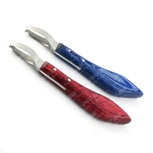 El mejor cuchillo para pezuña, instrumento veterinario, cuchillo de bucle para herrador, cuchillos para pezuña de herrador de acero inoxidable con instrumentos para pezuña de madera - Product Image 5