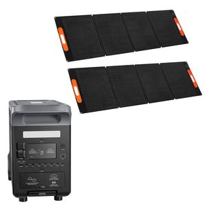 Station d'alimentation portable avec panneaux solaires 200W et générateur solaire 3000W, batterie de secours LiFePO4 3072Wh, station d'alimentation 15 pouces - Product Image 1
