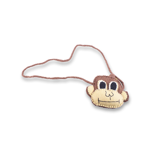 Stripe Felt <b>Monkey</b> Face Storage Bag for Kids & Teens - Product Image 1