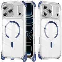 Funda Magnética Transparente para iPhone 16 15 14 13 - Carcasa de PC Transparente a Prueba de Golpes de 360°