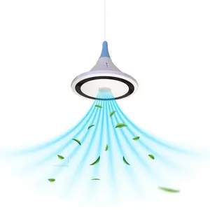 Ventilateur de plafond invisible efficace avec lumière, design compact de 13 pouces, flux d'air silencieux sans pales, fabriqué en Inde, blanc. - Product Image 2