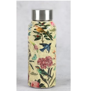 Bouteilles d'eau en cuivre imprimées de haute qualité, aspect premium, avec couvercle anti-fuite, pour la salle de sport, le yoga et les voyages. - Product Image 1