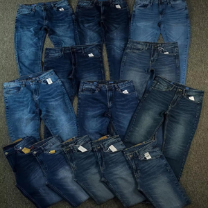 Men's Slim Straight & Relaxed <b>Denim</b> Pants Wholesale Bulk Order Cotton Skinny Straight Ripped Stonewashed Jeans Apparel Stock Lot - Product Image 3