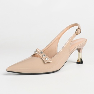 Luxury <b>Black</b> Bow Slingback <b>Pumps</b> Patent Leather Pointed Toe Stiletto Heel Summer Sandals for Ladies Plus Size Wholesale - Product Image 6