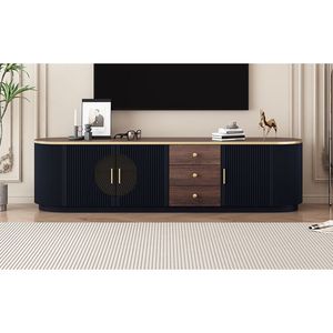 U-Can 70.8 ''moderno centro di intrattenimento minimalista supporto TV 3 cassetti 1 ripiano 2 armadi maniglie in metallo per TV 80 pollici per - Product Image 5