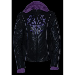 Chaqueta de Motociclista Casual de Cuero Negro Premium para Mujer SAMROZ SPORTS - Product Image 3