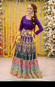 Ensemble de mariée de luxe brodé, style Lehenga Mehndi, pour mariage pakistanais, tenue traditionnelle indienne et pakistanaise - Product Image 4