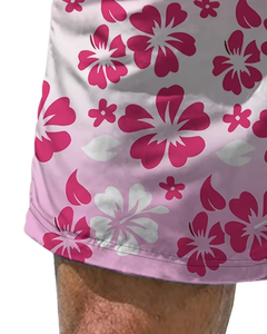 <b>Men's</b> Floral Print Board Shorts Quick Dry Drawstring Waist Casual Swim <b>Trunks</b> for Beach Summer - Product Image 6