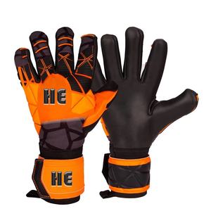 Professional Goalkeeper Gloves <b>Soccer</b> Full Finger Protection Goalkeeper Gloves High Quality Black And Orange Color Comfortable - Product Image 1