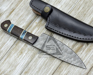 Cuchillos de hoja fija de acero inoxidable duradero, tamaño personalizado, de alta resistencia, con mango de madera, calidad DIY, soporte para logotipo OEM personalizado - Product Image 3