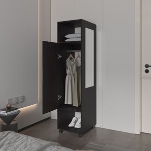 Armadio in melamina con porta a specchio e soluzione per mobili Premium - Product Image 3