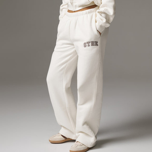 Survêtement personnalisé pour femme avec fermeture éclair, DTF OEM, ensemble décontracté deux pièces en polyester et coton, veste et pantalon, vêtements streetwear - Product Image 6