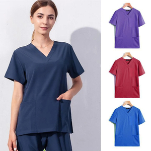 Uniformes Médicos Modernos y Elásticos al por Mayor, Uniformes de Enfermería de Manga Corta, Tejidos, Lavables, Suaves y de Alta Calidad, Unisex - Product Image 6