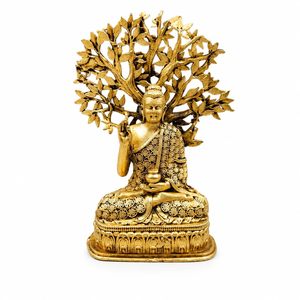 100% Pure Brass <b>Gautam</b> Buddha with Tree Idol Meditation Statue Bodhi Tree Showpiece Spiritual Decor Figurine Zen Home - Product Image 6