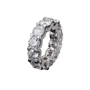 Fine Quality Gold Plated 925 Sterling <b>Silver</b> Moissanite <b>Eternity</b> <b>Ring</b> for Women Wedding Anniversary Jewelry - Product Image 2