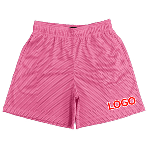 Shorts en maille pour hommes avec poches, taille élastiquée, tissu en maille 100% polyester pour un confort optimal, style athlétique, tendance streetwear - Product Image 3