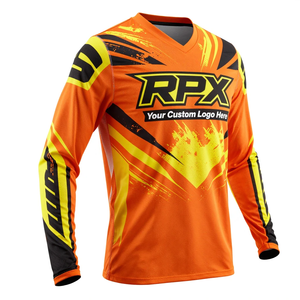 Jersey de Motocross Sublimado Personalizado, Diseño de Manga Larga, Secado Rápido, Camiseta de Carreras para Hombre, Jersey de Motocross Unisex para Adultos, Todas las Temporadas - Product Image 1