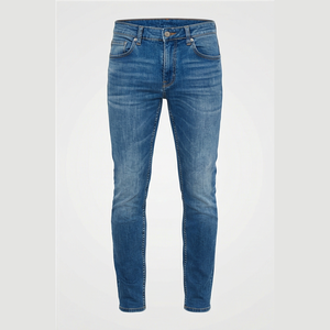2025 elegante cintura media Slim Straight Fit Plus Size Men Denim Jeans sólido invierno otoño bolsillos diseño pantalones al por mayor - Product Image 1