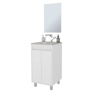 Mobile da Bagno Bianco Saratoga con 2 Ante, Eleganti Mobili per Bagno - Product Image 4