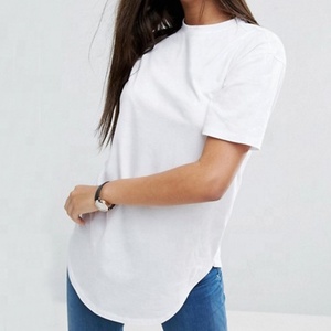 Camisas manga con dobladillo de media redondo para mujer, diseño personalizado, novedad de verano, 2022 - Product Image 1