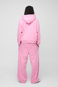 Conjunto de Sudadera con Capucha y Pantalones Deportivos de Algodón Transpirable para Hombre, Talla Grande, Personalizado al por Mayor, con Cremallera y Logotipo Impreso - Product Image 5