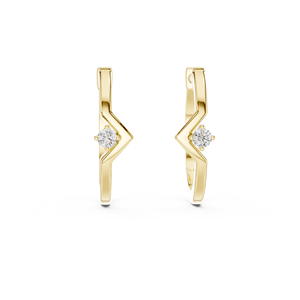 Lab Grown Diamond Fine Hoop <b>Earrings</b> 14K 18K Solid Gold Round Brilliant Cut IGI Certified for Women - Product Image 2