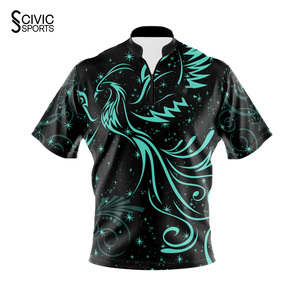 <b>Bowling</b> Jersey Fashionable Design Zipper Sublimated <b>Bowling</b> Shirts Women wholesale custom - Product Image 5