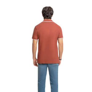 T-shirt en jersey de coton marron pour homme, manches courtes, coupe classique, respirant, séchage rapide, décontracté, élégant, bureau, golf, été, service OEM - Product Image 2