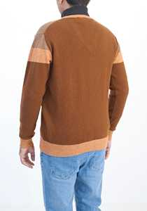 Suéteres para Hombre, Nueva Colección, Hechos de Algodón y Lana, Suéter Personalizado OEM con Cuello en V, Suéter de Punto con Bloques de Color, Ropa de Invierno Cómoda - Product Image 2