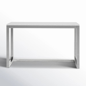 Console moderne convertible avec miroir, plateau en métal blanc et structure en métal argenté, mobilier minimaliste pour entrée et hôtel - Product Image 2
