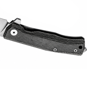 Couteaux pliants à manche texturé noir et gris avec lame argentée satinée, clip de ceinture en métal et poignée ergonomique pour le camping, les activités de plein air et le quotidien - Product Image 5