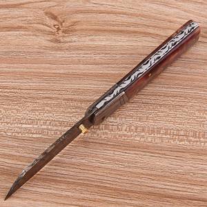 Cuchillo Plegable de Acero Damasco de Grado Industrial UA Supplies, Hecho a Mano, con Bloqueo de Seguridad, para Bolsillo, EDC, Caza, Aire Libre, Mango Personalizado de Fábrica - Product Image 4