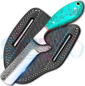 มีดตัดวัวเหล็ก D2 ทำมือ, มีดใบตายสำหรับล่าสัตว์และตั้งแคมป์ พร้อมปลอกหนัง – สไตล์คาวบอยแบบสั่งทำพิเศษ - Product Image 6