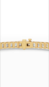 Pulsera de tenis atemporal con diamantes de laboratorio de corte esmeralda, oro de 14K, joyería fina de lujo, proveedor mayorista - Product Image 6