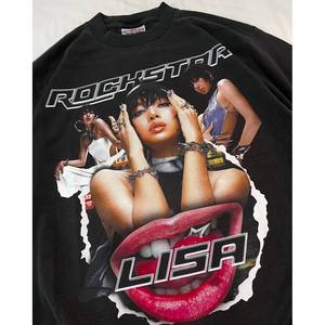 T-shirt imprimé DTF, vêtements de rue, tissu épais 300 GSM, pour la mode hivernale, t-shirts pour hommes - Product Image 1