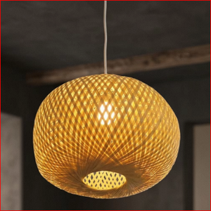 Lampe suspendue en rotin rond en bambou E27, lumière LED chaude pour salle à manger, restaurant - Product Image 5