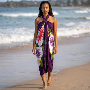 Pareo Hawaiano de Chifón Floral Personalizado, Sarong Polinesio Ligero para Playa, Fabricante de Telas Personalizadas OEM ODM - Product Image 2