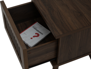 Modern Walnut Laminated Board Side <b>Table</b> with Malaysian Oak Legs Living Room <b>End</b> <b>Table</b> - Product Image 6