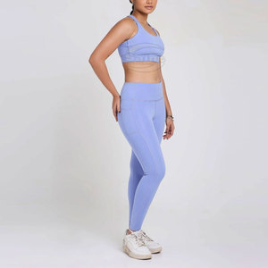 Conjunto Deportivo de 2 Piezas para Mujer, Top Deportivo con Espalda Cruzada y Leggings, Poliéster/Nailon sin Costuras, Transpirable y Ecológico, para Yoga y Fitness - Product Image 3