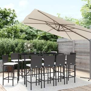 Ensemble de 10 ensembles de meubles de jardin noirs pour terrasse - Product Image 1