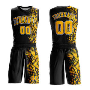 Ensembles d'uniformes de basketball personnalisés de haute qualité, à manches courtes, respirants, à séchage rapide, antibactériens, 100 % polyester, résistants à la chaleur - Product Image 1