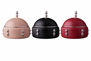 Olla de servir elegante de madera y mina con tapa martillada para buffet de comida, diseño de utensilios de cocina, a precio económico. - Product Image 3