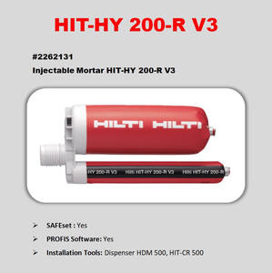 Ancrage adhésif HI LTI HIT-HY 200 V4 à prise rapide, homologué sismique, pour béton, boulon chimique HI LTI HY200 POUR LA CONSTRUCTION - Product Image 2