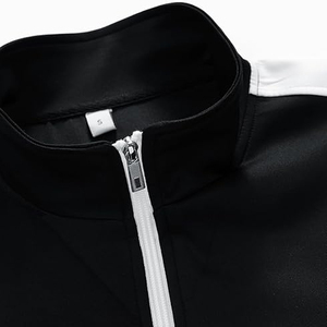 Ensemble de survêtement pour homme noir et rouge à rayures, fermeture éclair intégrale, sportif, décontracté, vêtements de sport, séchage rapide, polyester, tenue d'automne - Product Image 4