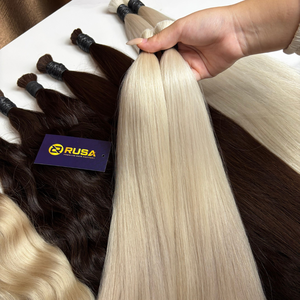 ผมต่อ RUSA Hair Trendy แบบเส้นใหญ่ ผมแท้เวียดนาม คุณภาพซุปเปอร์ดับเบิ้ลดรอน สีบลอนด์ ความยาวตามสั่ง - Product Image 4
