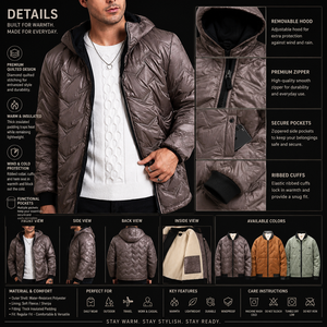 Custom logo Winter 90 <b>White</b> Duck Down Men's <b>Jackets</b> Green Brown Luxury Brand Puffer <b>Jacket</b> - Product Image 5