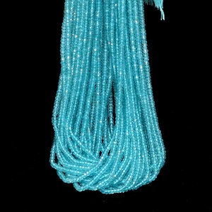 Cuentas Redondas Microfacetadas de Apatita Azul Cielo AAA+ de 4 mm, Cuentas Sueltas de Apatita Azul Marino Natural, Piedras Preciosas Semipreciosas para la Fabricación de Joyas - Product Image 1
