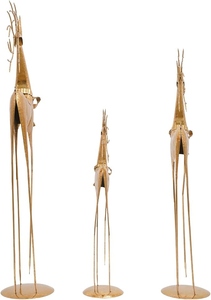 Escultura de Ciervo Grande de Metal, Artesanía Animal de Lujo, Diseño Tradicional, Acabado Dorado, Estatua Decorativa para el Hogar - Product Image 6